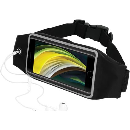 Mobiparts Comfort Fit Belt Brassard Téléphone iPhone SE (2022) Ceinture Coque de Sport en Neoprène - Noir