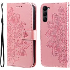 Mobigear Flowers Housse Samsung Galaxy S23 Etui Porte-Monnaie - Magenta