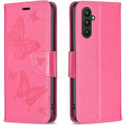 Mobigear Butterfly Housse Samsung Galaxy A24 Etui Porte-Monnaie - Magenta