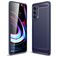 Mobigear Brushed Slim Coque Motorola Edge (2021) Coque arrière en TPU Souple - Bleu Marin