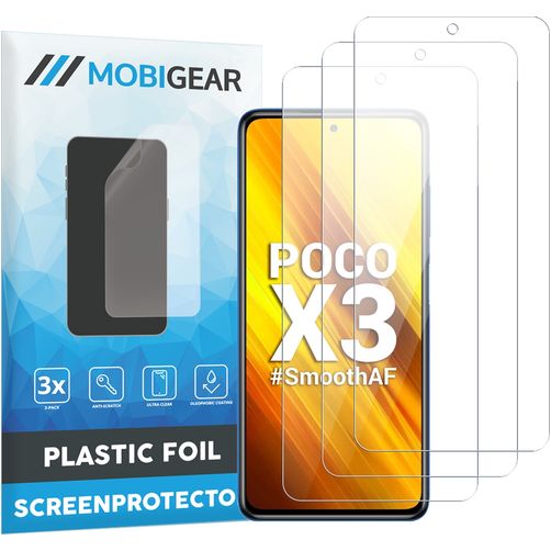 Mobigear POCO X3 Protection d'écran Film - Compatible Coque (Lot de 3)