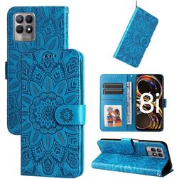 Mobigear Sunflower Housse Realme Narzo 50 4G Etui Porte-Monnaie - Bleu
