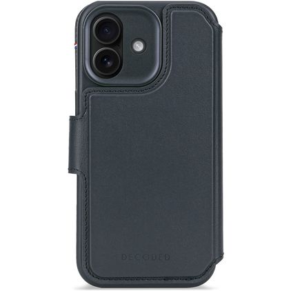 Decoded Detachable Wallet Housse iPhone 17 MagSafe Etui avec Coque Détachable en Cuir Véritable Porte-Monnaie - Navy Shadow