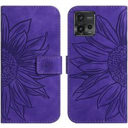 Mobigear Sunflower Housse Motorola Moto G72 Etui Porte-Monnaie - Violet