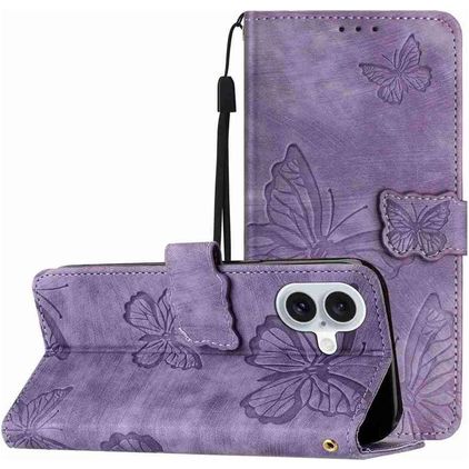 Mobigear Butterfly iPhone 17 Étui Portefeuille - Violet