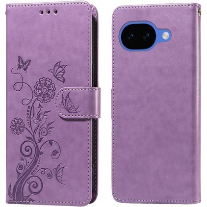 Mobigear Flowers Housse Google Pixel 10a Etui Porte-Monnaie - Violet