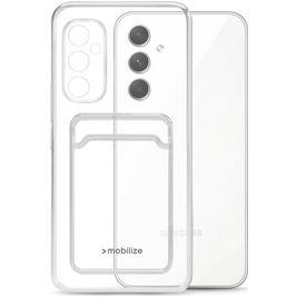 Mobilize Gelly Card Coque Transparente Samsung Galaxy A54 Coque arrière en TPU Souple avec Porte-Cartes - Transparent