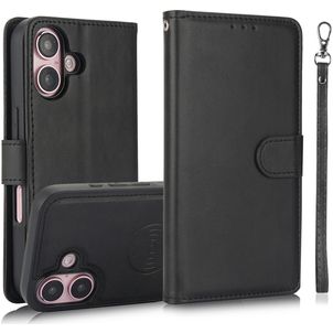 Mobigear Wallet Housse iPhone 16 Etui avec Coque Détachable Porte-Monnaie - Noir