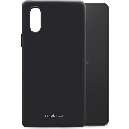 Mobilize Rubber Gelly Coque Sony Xperia 10 IV Coque arrière en TPU Souple - Matt Black