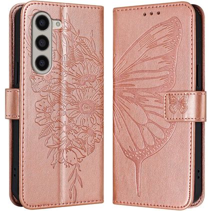 Mobigear Butterfly Housse Samsung Galaxy Z Fold 6 Etui Porte-Monnaie - Rose doré