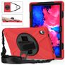 Mobigear SureGrip XGuard Coque Lenovo Tab P11 Plus Gen 1 Coque arrière en Plastique rigide,Silicone + Bandoulière + Support Amovible - Rouge