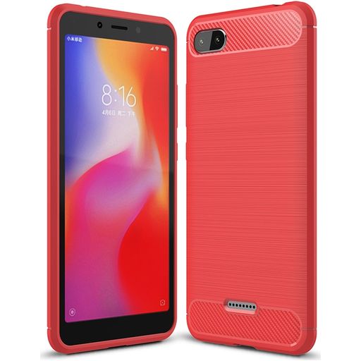 Mobigear Brushed Slim Coque Xiaomi Redmi 6A Coque arrière en TPU Souple - Rouge
