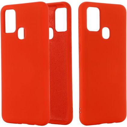 Mobigear Rubber Touch Samsung Galaxy M51 Silicone Coque arrière - Rouge