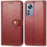 Mobigear Snap Button Housse Xiaomi 12 Pro Etui Porte-Monnaie - Rouge