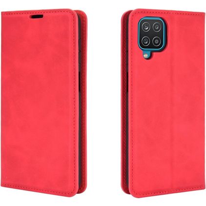 Mobigear Retro Slim Housse Samsung Galaxy A12 Etui Porte-Monnaie - Rouge