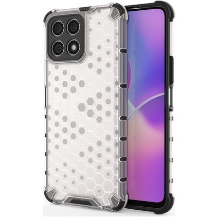 Mobigear Honeycomb HONOR X8 Plastique rigide Coque arrière Antichoc - Blanc
