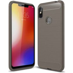 Mobigear Brushed Slim Coque Motorola One Power Coque arrière en TPU Souple - Gris