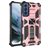 Mobigear Armor Stand Coque Samsung Galaxy S21 FE Coque arrière Rigide Anti-Chocs avec Support Amovible - Rose doré