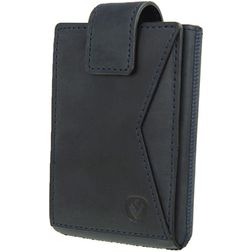 Valenta Card Case Pocket Premium - Porte Cartes en en Cuir véritable - 10 Cartes - Bleu