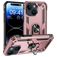 Mobigear Armor Ring Coque iPhone 15 Coque arrière Rigide Anti-Chocs avec Anneau-Support - Rose doré