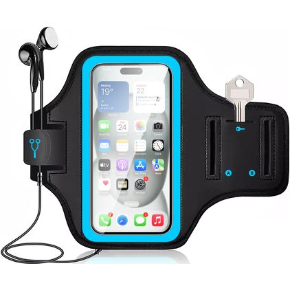 Mobigear Go Active Brassard Téléphone Motorola One Fusion Plus Brassard Coque de Sport en Neoprène - Bleu