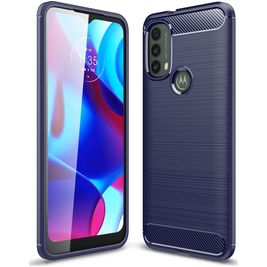 Mobigear Brushed Slim Coque Motorola Moto E20 Coque arrière en TPU Souple - Bleu
