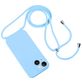 Mobigear Lanyard iPhone 15 Coque avec cordon en Silicone - Bleu