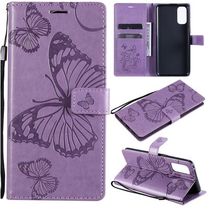 Mobigear Butterfly Housse OPPO Reno 4 Etui Porte-Monnaie - Violet