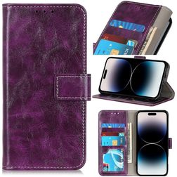 Mobigear Basic Housse iPhone 14 Pro Etui Porte-Monnaie - Violet