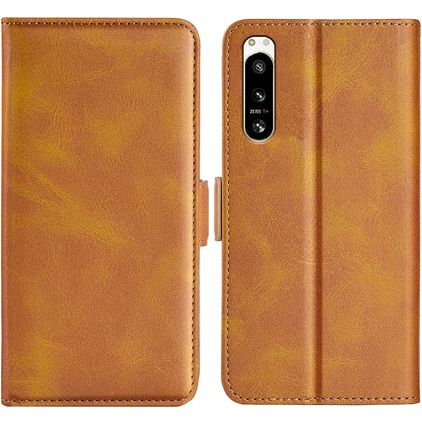Mobigear Slim Magnet Sony Xperia 5 IV Étui Portefeuille - Cognac