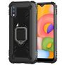 Mobigear Armor Ring Coque Samsung Galaxy A01 Coque arrière en TPU Souple Anti-Chocs avec Anneau-Support - Noir