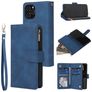 Mobigear Zipper Housse iPhone 12 Pro Etui Porte-Monnaie - Bleu