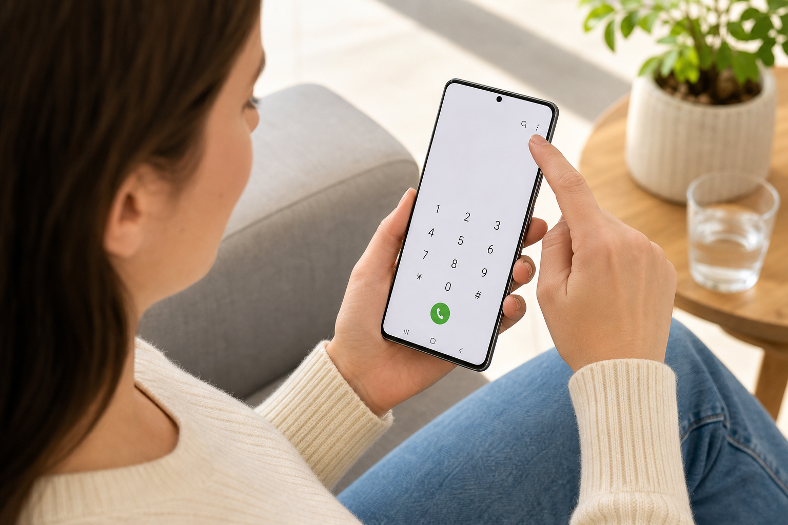 Où puis-je configurer la messagerie vocale dans l'application Téléphone Samsung ?