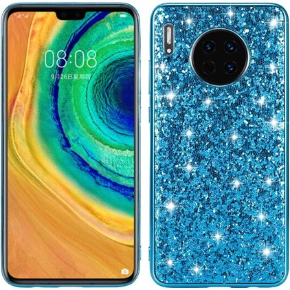 Mobigear Glitter Coque Huawei Mate 30 Coque arrière Rigide - Bleu