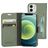 Mobiparts Classic Wallet iPhone 12 Mini Étui Portefeuille - Stone Green