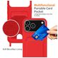 Mobigear Lanyard Card iPhone 17 Pro Coque avec cordon en Silicone et Porte-Cartes - Rouge