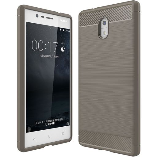 Mobigear Brushed Slim Coque Nokia 3 Coque arrière en TPU Souple - Gris