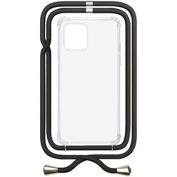 My Style Loop Samsung Galaxy S25 Ultra Coque avec cordon en TPU Souple - Transparent / Noir