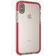 Mobigear Full Bumper Coque iPhone XS Coque arrière Rigide Anti-Chocs - Transparent / Rouge