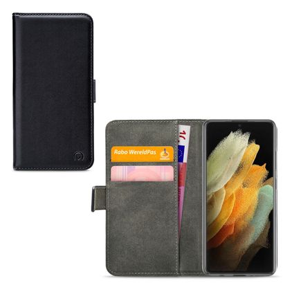 Mobilize Classic Gelly Wallet Housse Samsung Galaxy S21 Ultra Etui Porte-Monnaie - Noir