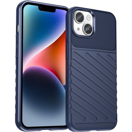 Mobigear Groove Coque iPhone 15 Plus Coque arrière en TPU Souple - Bleu