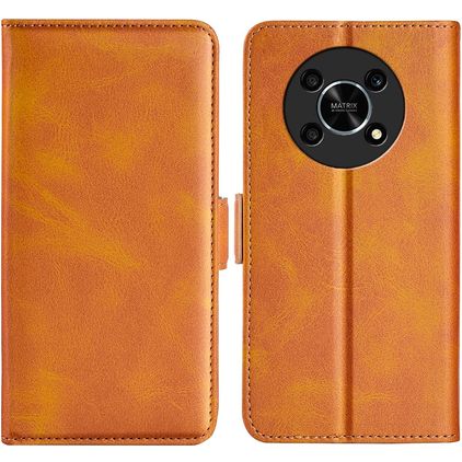 Mobigear Slim Magnet HONOR Magic 4 Lite Étui Portefeuille - Cognac
