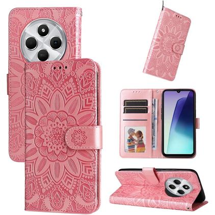 Mobigear Sunflower Housse Xiaomi Redmi 14C Etui Porte-Monnaie - Rose doré