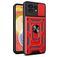 Mobigear Armor Ring Cam Slide Motorola Edge 40 Pro Plastique rigide Coque arrière Antichoc avec bague de maintien et cache caméra coulissant - Rouge