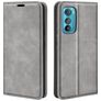 Mobigear Retro Slim Housse Motorola Edge 30 Etui Porte-Monnaie - Gris