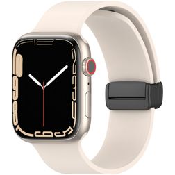 Mobigear Sport Mag Bracelet Silicone pour Apple Watch Fermeture magnétique - 42/41/40/38 mm - Lumière stellaire
