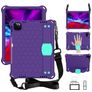 Mobigear Ruggedized Coque iPad 10 (2022) Coque arrière en EVA + Porte-crayon + Bandoulière + Support Amovible - Violet