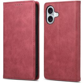Mobigear Wallet Housse iPhone 16 Etui Porte-Monnaie - Rouge