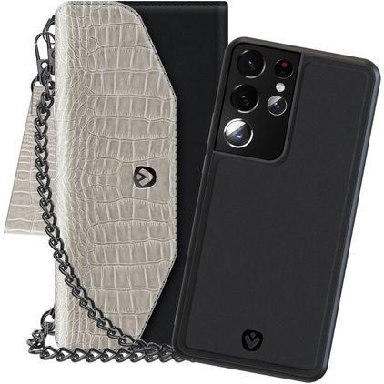 Valenta Luxe Samsung Galaxy S21 Ultra Détachable 2in1 Pochette - Noir