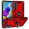 Mobigear Armor Ring Samsung Galaxy A35 Plastique rigide Coque arrière Antichoc avec bague de maintien - Rouge